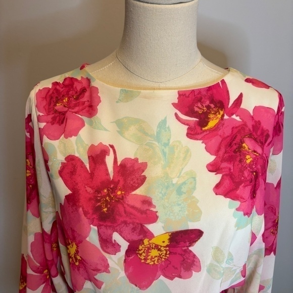 Flying Tomato, Women's Woven Mini Dress, White with Pink Floral, SZ S - Picture 4 of 9